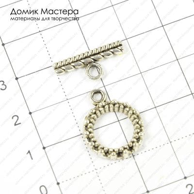 F-Zam-000062 - замок-тогл, под серебро, 20х15(17)мм