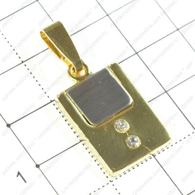 F-Pod-z-000018 - подвеска, стразы, 24х14мм