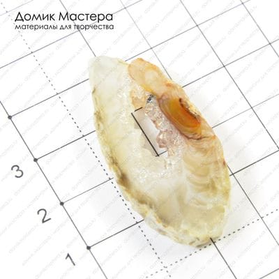 K-Bus-000408 - агат с кварцевой друзой, 42х20х6мм