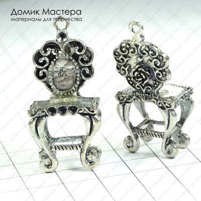 F-Pod-s-000281 - подвеска, 3d, под серебро, 42х20х12мм