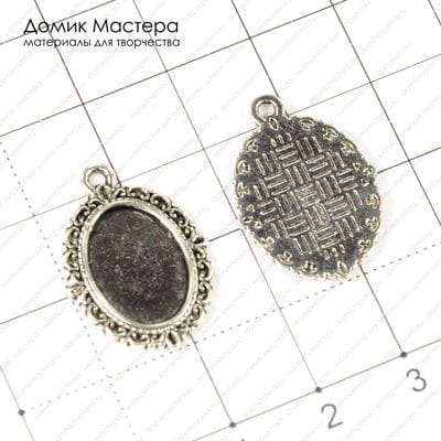 F-Pod-s-000314 - подвеска, под серебро, 23х16мм, рамка 14х10мм