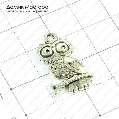 F-Pod-s-000261 - подвеска, сова, 24х15мм