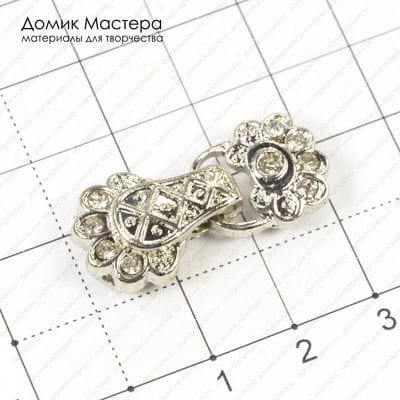 F-Zam-000059 - замок магнитный, стразы стекло,  на 2нити