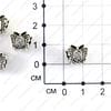 Bu-Met-000033 - Бусина - эмаль с блестками - под старинное серебро