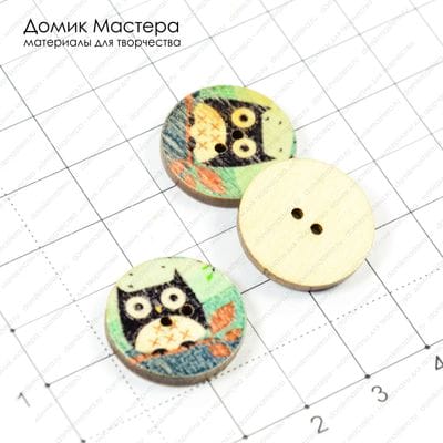 F-Pug-000045 - пуговица, дерево, 20мм