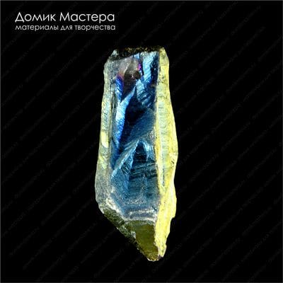 K-Kul-000591 - кристалл кварца тонированный с титановым напылением, подвеска, 37х13х11мм