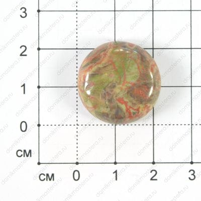 K-K-000105 - яшма - кабошон - каверны и трещины природного происхождения -22х6мм