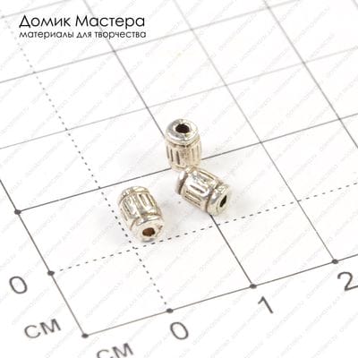 Bu-Met-000165 - бусина, металл, 6х4мм