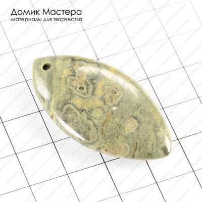 K-Kul-000537 - яшма океаническая, подвеска, 43х23х6мм