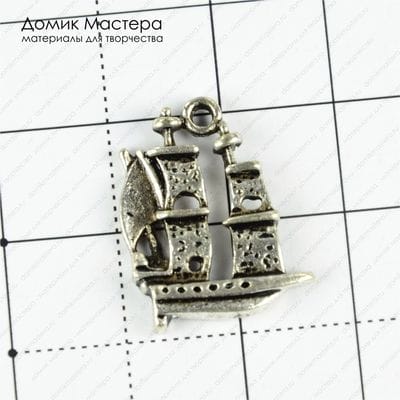F-Pod-s-000348 - металл, подвеска "кораблик", 20х17х2.5мм