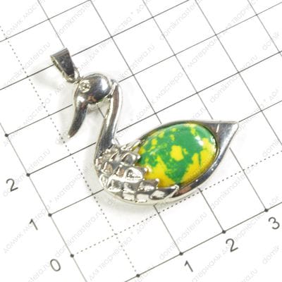 F-Pod-s-000209 - подвеска - вставка (ювелирный пластик) - под серебро - 39х35мм