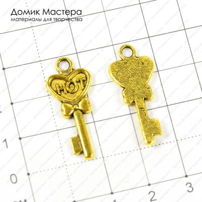 F-Pod-z-000033 - подвеска, под золото, 29х12мм