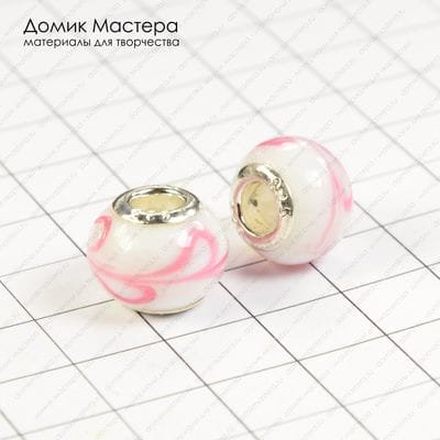Bu-St-000071 - бусина, стекло, на европейский браслет