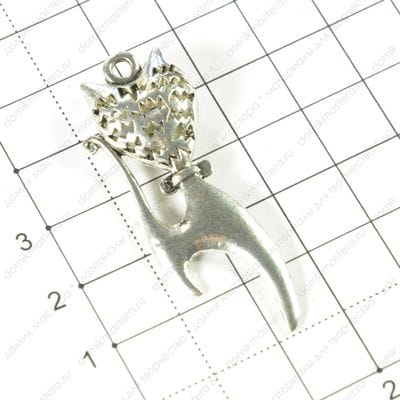 F-Pod-s-000161 - подвеска - кот - 48х16мм