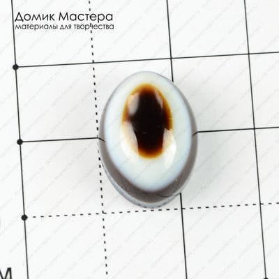 K-K-001403 - агат тонированный "око", кабошон, 18х13х7мм