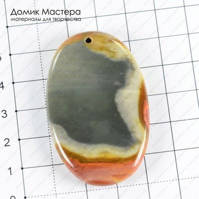 K-Kul-000622 - яшма, подвеска, 55х35х6мм