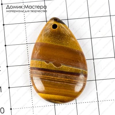 K-Kul-000726 - тигровый глаз, подвеска, натуральный камень, Африка, 42х27х6мм