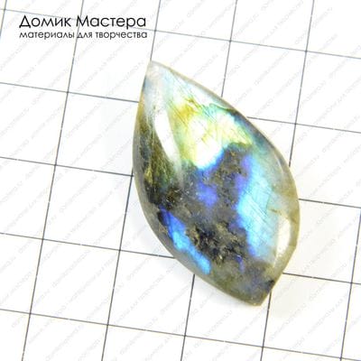 K-K-000222 - спектролит, кабошон, 35х18х5мм
