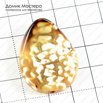 K-Bus-000672 - агат тонированный, бусина, 34х26х6мм