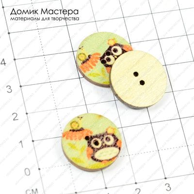 F-Pug-000047 - пуговица, дерево, 20мм