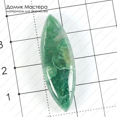 K-K-001493 - агат моховой индийский, кабошон, натуральный камень, 38х12х6мм
