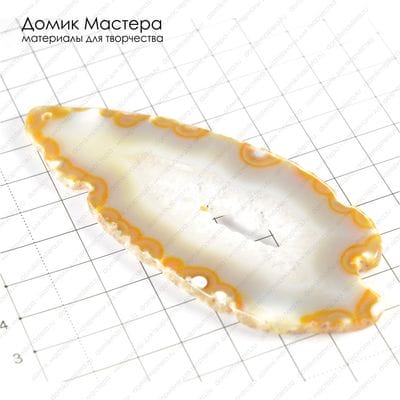 K-Kul-000536 - агат, большая подвеска, спил, с друзой, 103х45х4мм