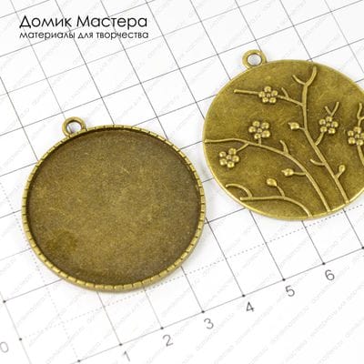 F-Pod-b-000153 - подвеска, под бронзу, площадка 40мм, размер 46х42мм