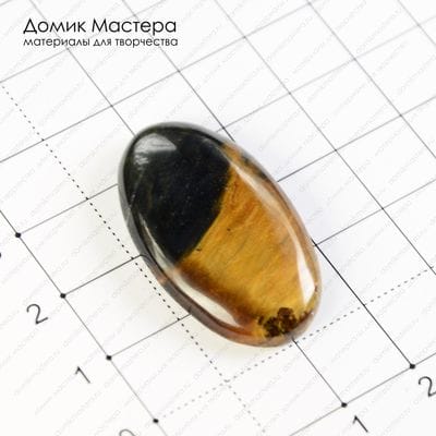 K-K-000853 - тигрово-соколиный глаз, кабошон, Африка, 34х19х4мм