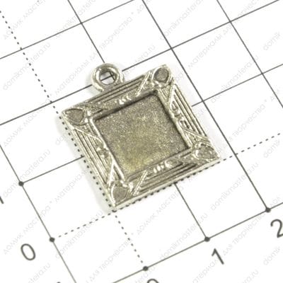 F-Pod-s-000201 - подвеска - рамка (10х10мм) - под серебро - 22х18мм