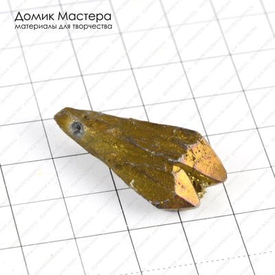 K-Kul-000486 - кристалл кварца, титановое напыление, подвеска, 34х14х11мм
