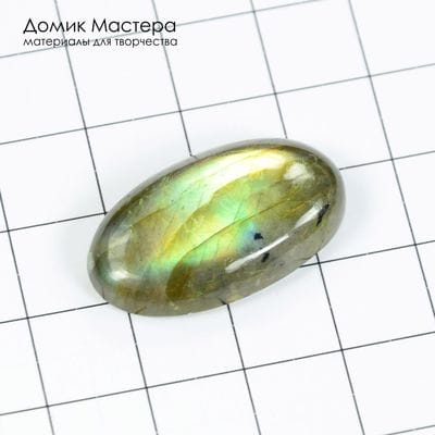 K-K-000444 - лабрадорит (спектролит), кабошон, 28х15х5мм