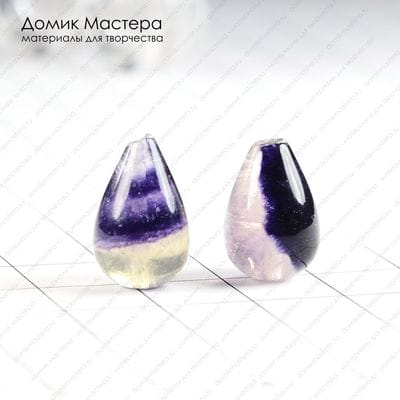 K-Bus-000639 - флюорит, пара бусин, 15х10мм