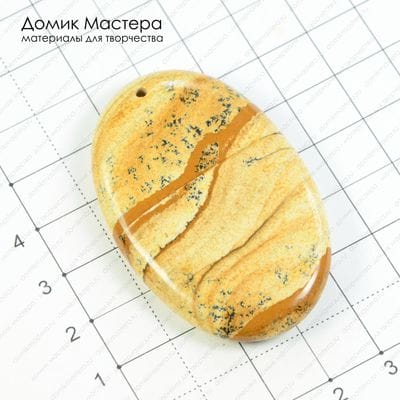 K-Kul-000345 - подвеска двусторонняя, яшма Аушкульская, 55х36мм