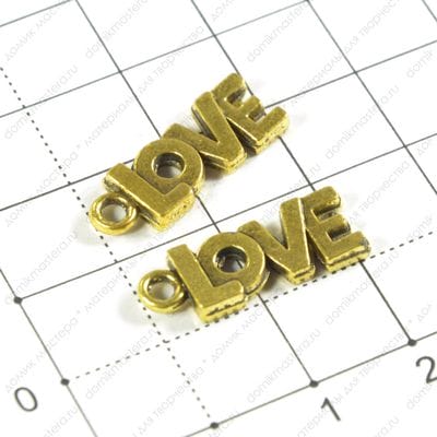 F-Pod-z-000021 - подвеска, love, 21х7мм