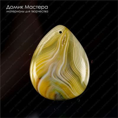 K-Kul-000663 - агат, подвеска, полупрозрачный, 48х38х6мм