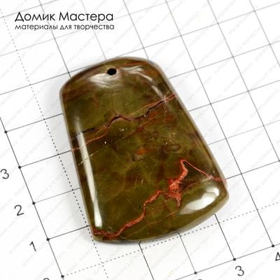 K-Kul-000460 - яшма, подвеска, 48х35х7мм