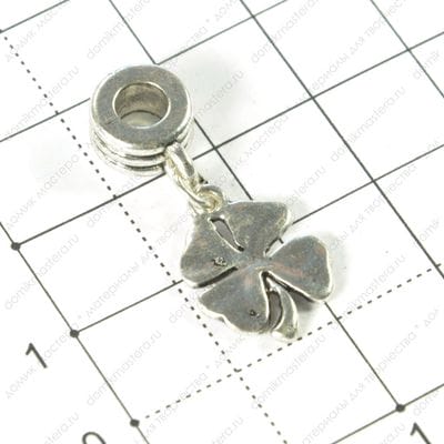 F-Pod-s-000151 - подвеска - лист клевера - под серебро - 28х12мм