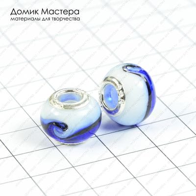 Bu-St-000068 - бусина, стекло, на европейский браслет