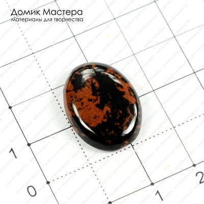 K-K-000566 - обсидиан, кабошон, 22х16х4мм