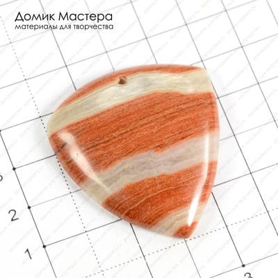 K-Kul-000454 - яшма, подвеска, 43х40х7мм