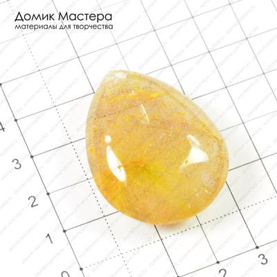 K-Kul-000270 - подвеска кварц с рутилом, 42х32х12мм