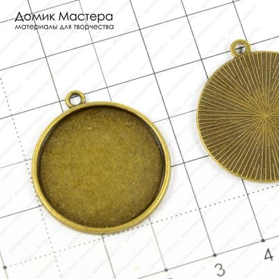 F-Pod-b-000164 - подвеска, под бронзу, 31х27мм, рамка 25мм