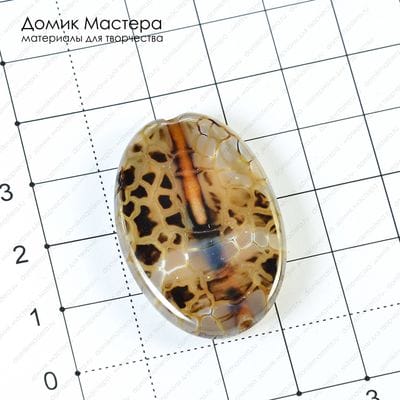 K-Bus-000625 - агат, тонирован, бусина, 35х24х4мм