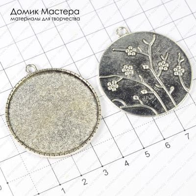 F-Pod-s-000320 - подвеска, под серебро, 46х42мм, рамка 39мм