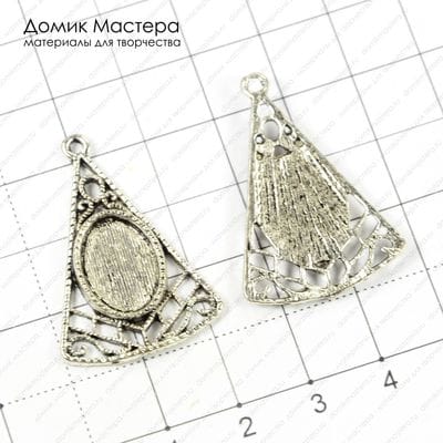 F-Pod-s-000324 - подвеска, под серебро, 34х23мм, рамка 14х10мм