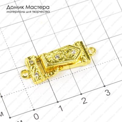 F-Zam-000057 - замок магнитный, под золото, стразы стекло