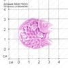 Bu-Ker-000002 - бусина, двусторонняя, керамика, рыбка, рыба, эмаль, 37х31х13мм