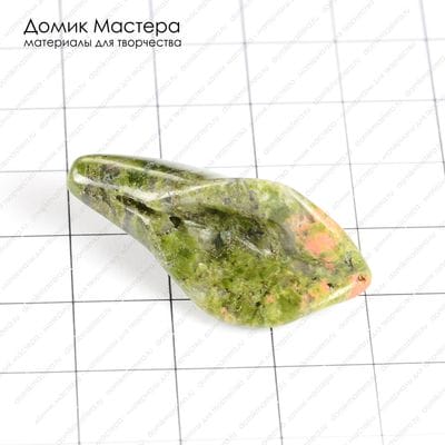K-Bus-000599 - яшма (унакит), бусина, резной цветок, 32х15мм