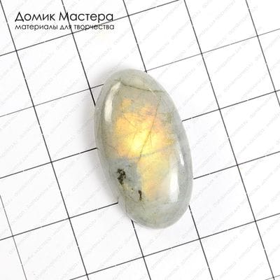 K-K-000703 - спектролит, кабошон, 28х15х6мм