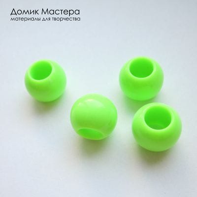 Bu-Akr-000072 - бусина, акрил, 11мм (отверстие 5мм), цвет неоново-зеленый